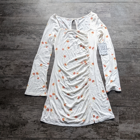 FREE PEOPLE Celia Floral Mini Dress Ivory Combo - Picture 2 of 7